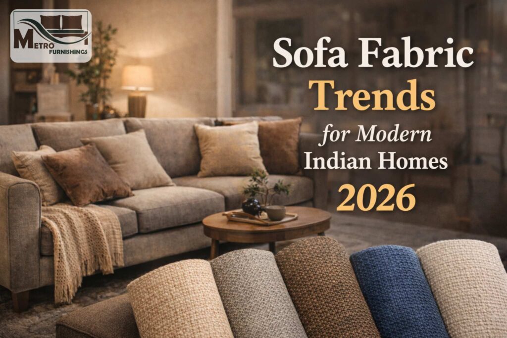 Sofa fabric trends in India for 2026 showcasing modern sofa fabric for Indian homes